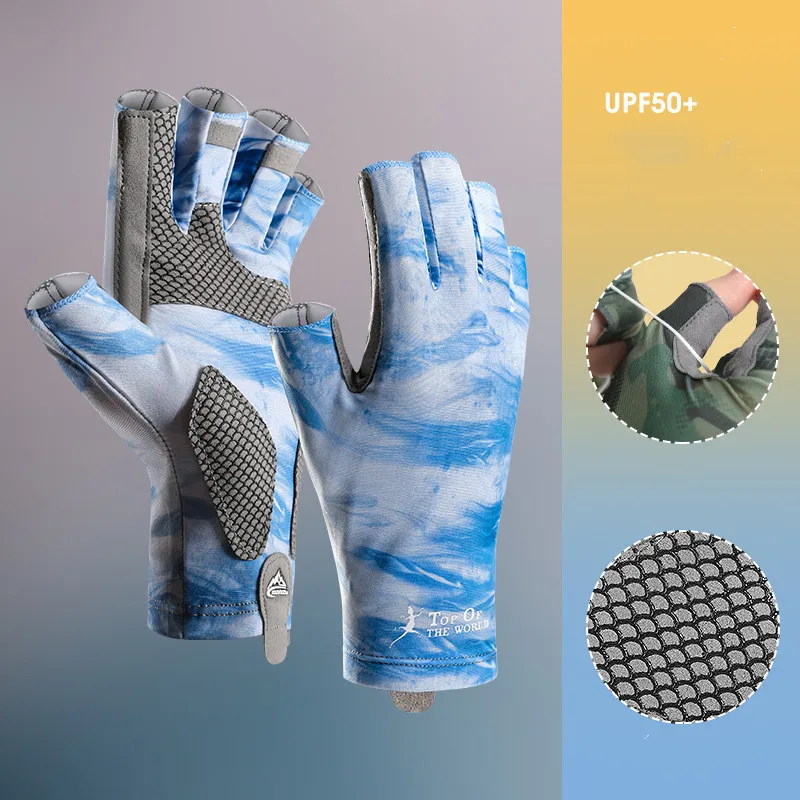Wholesale Fingerless Fishing Gloves Lightweight Uv Protection Sun Gloves Men Women For Kayaking Hiking Paddling Canoeing Rowing