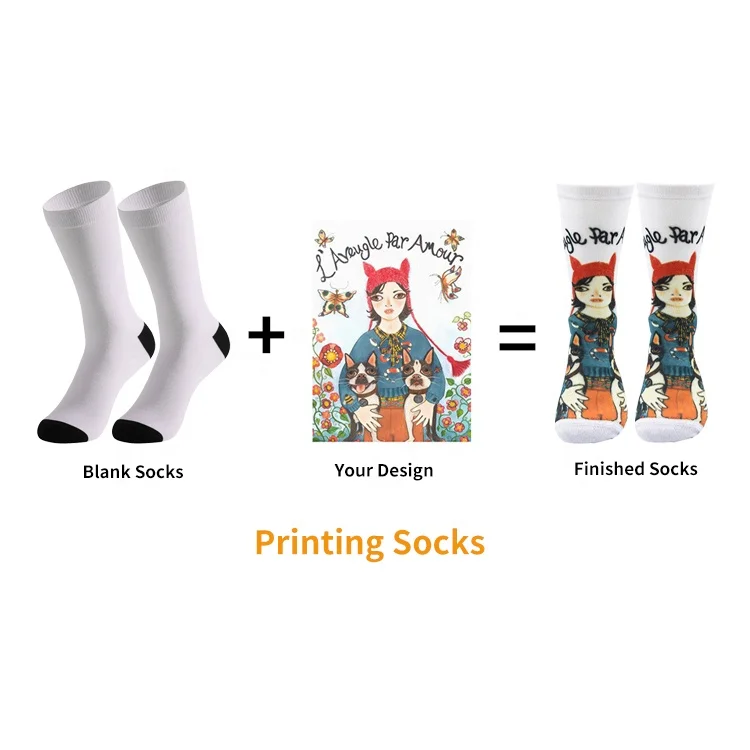 Novel All-Over Print Crew Socks Custom Design Funny Sublimated Logo for Men and Women High Quality Personalised Socks
