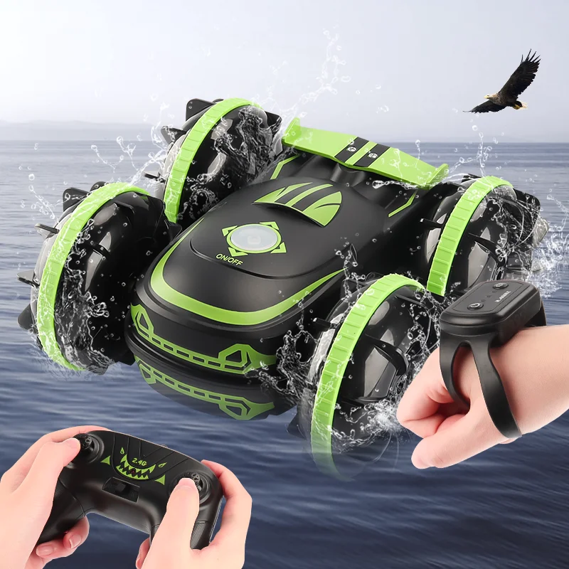2.4GHZ remote control all terrain double-sided driving stunt fancy roll amphibious stunt vehicle