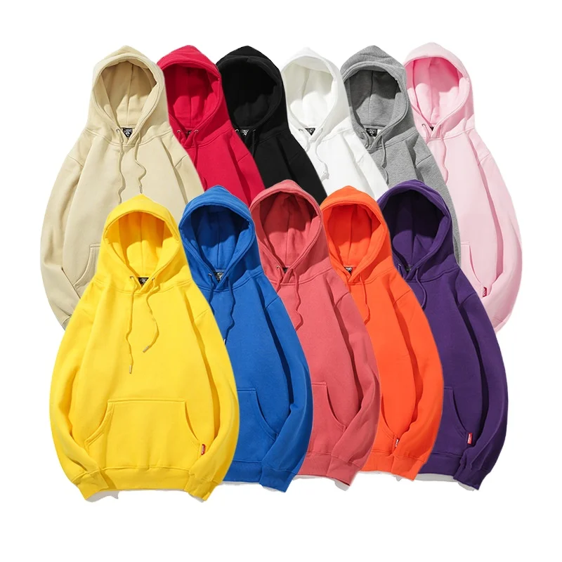 
hot selling cheap winter oversized Custom trend Unisex solid color hoodie Thick sweatshirt comfortable sweater 