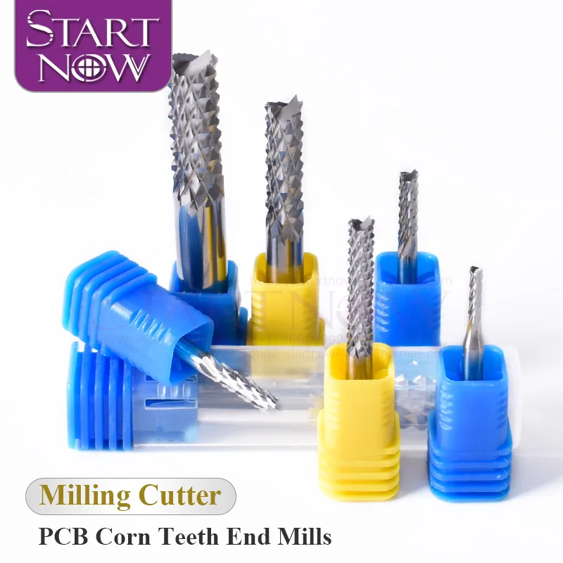 Startnow Corn Cob End Milling Cutter Carbide Tungsten PCB End Mill Bits Engraving Machine CNC Cutting Roughing End Mill