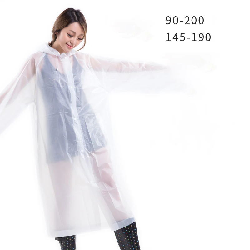DD2254   Thick PEVA Poncho with Hoods and Sleeves Adults Outdoor Hiking Travel Camping Waterproof Raincoat Rain Wear