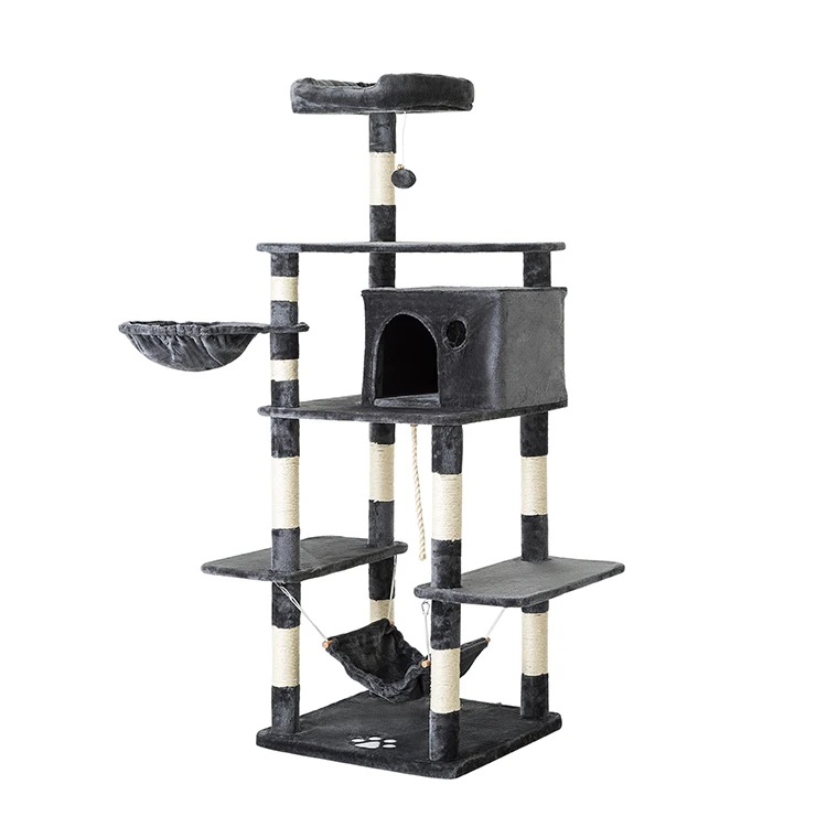 
Professional Manufacture Sturdy Easy Assembly Wood Condo Tower Big Cat Tree House 
