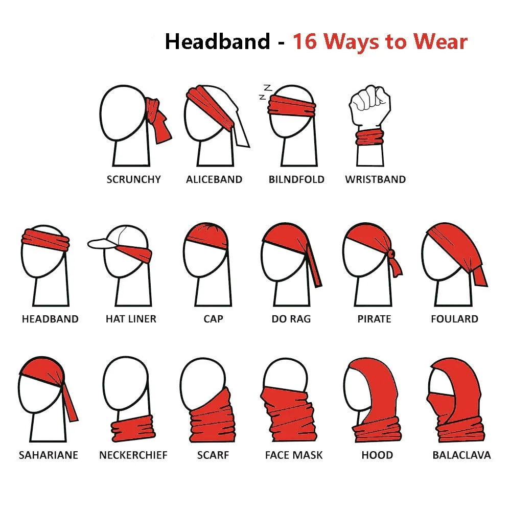 Fashion Personality 3D Men Face Printing Big mouth Magic Headscarf Multifunction Bandana