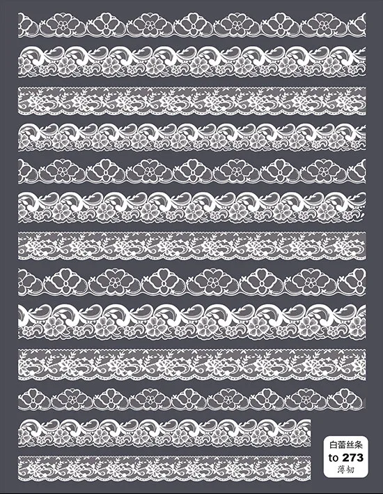 Nail stickers use for nail art diy  5D nail stickers lace stickers