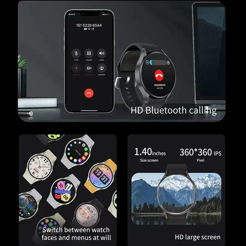 M10 для Sam sung Galaxy Watch 6 Спортивные часы Новые смарт-часы 2024 мужчин и женщин умный будильник BT Call Smartwatch