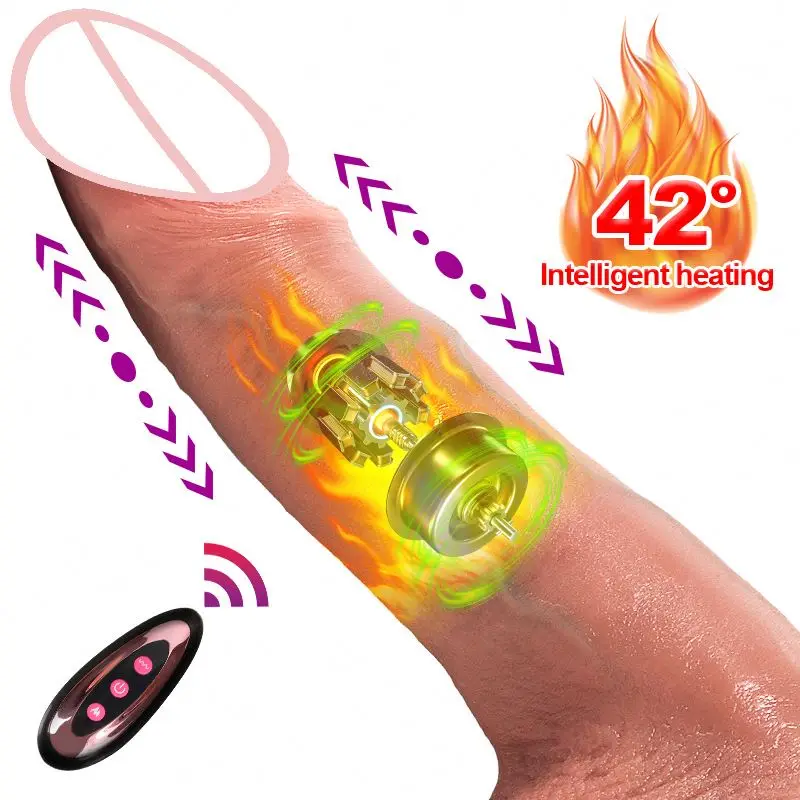 GYF Female Masturbation Machine Telescopic Heating Huge Penis Dick Realistic Dildo Vibrators Sex Toys For Women Masturbators