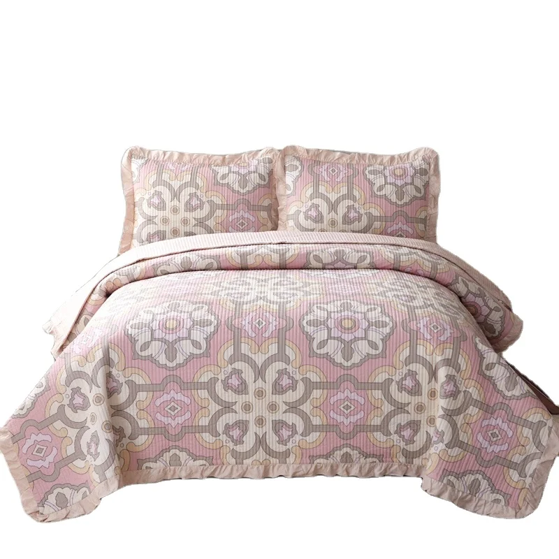 Good price quilted bedspread set King size bedspread