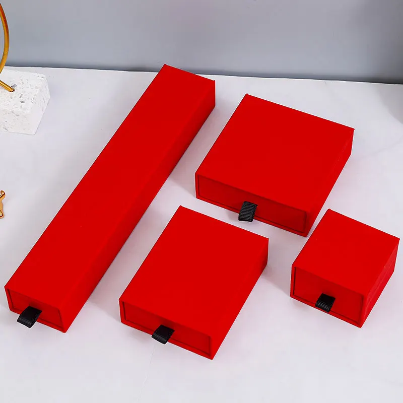 Ready to Ship Cardboard Paper Sliding Earring Bracelet Ring Necklace Packaging Jewelry Drawer Box