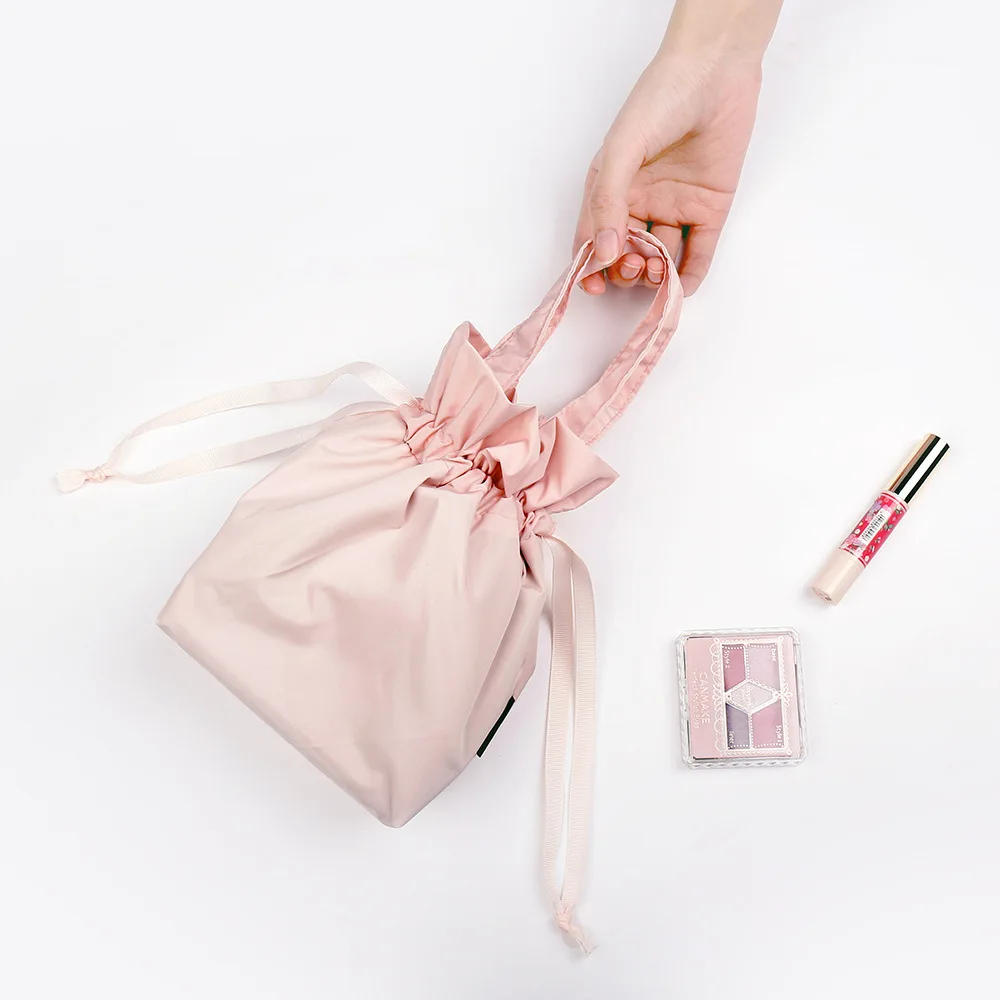 New Design Custom Polyester Drawstring Cosmetic Bag Portable Small Pouch Bag Drawstring