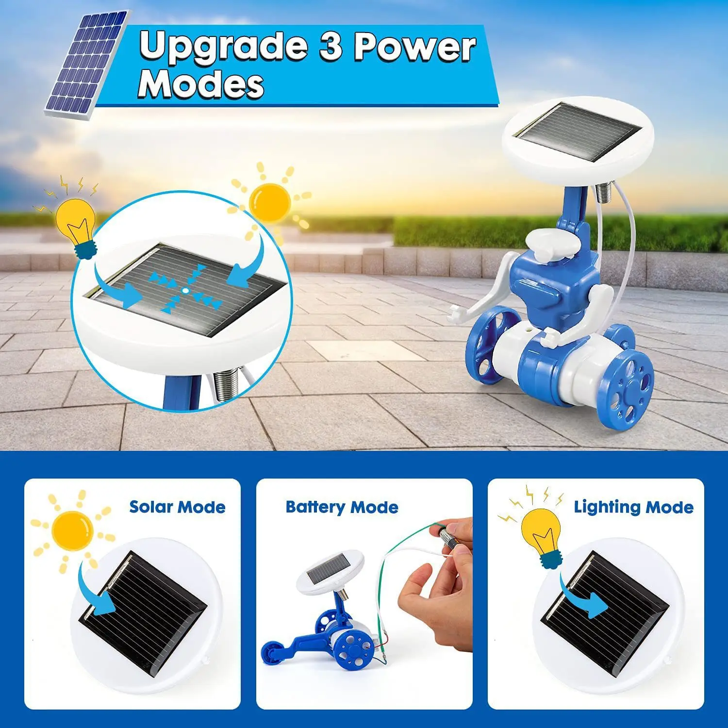 New 6 IN 1 Solar Toy Educational DIY Robots Plane Kit Creative Children Kid Gift