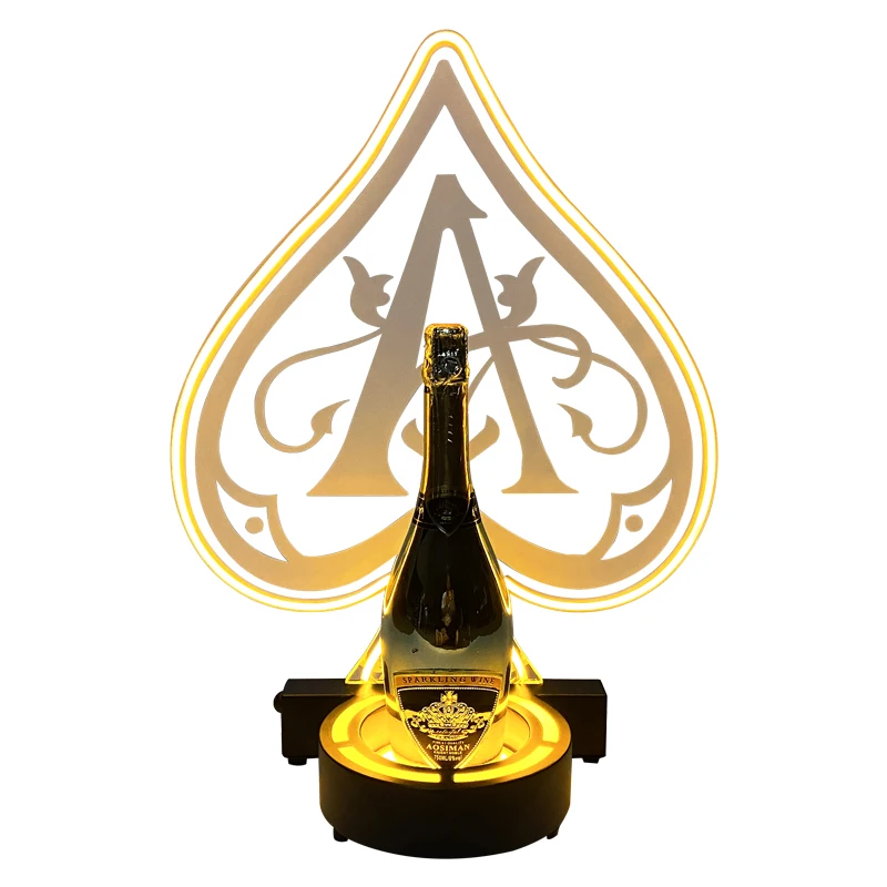 Желтый свет высокое качество вино Презентер неоновый Ace of Spade для шампанского ночного клуба вечеринки мероприятия отеля