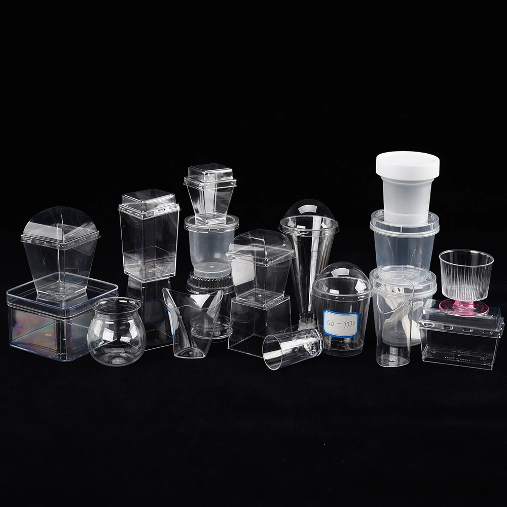 Wholesale Custom Different Capacity Food Grade BPA Free Disposable Plastic Yoghurt Cups Clear Dessert Cups