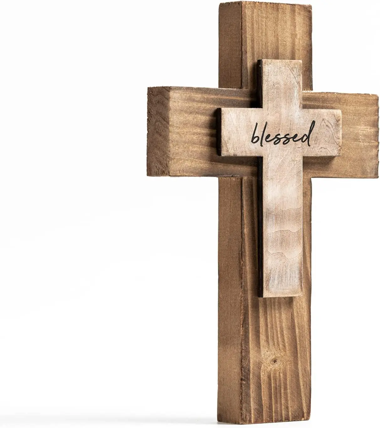 Wall Wooden Cross Christians Cross Spiritual Religious Cross Gifts With Hook on Hanging Wall Or Table With Blessed For Church