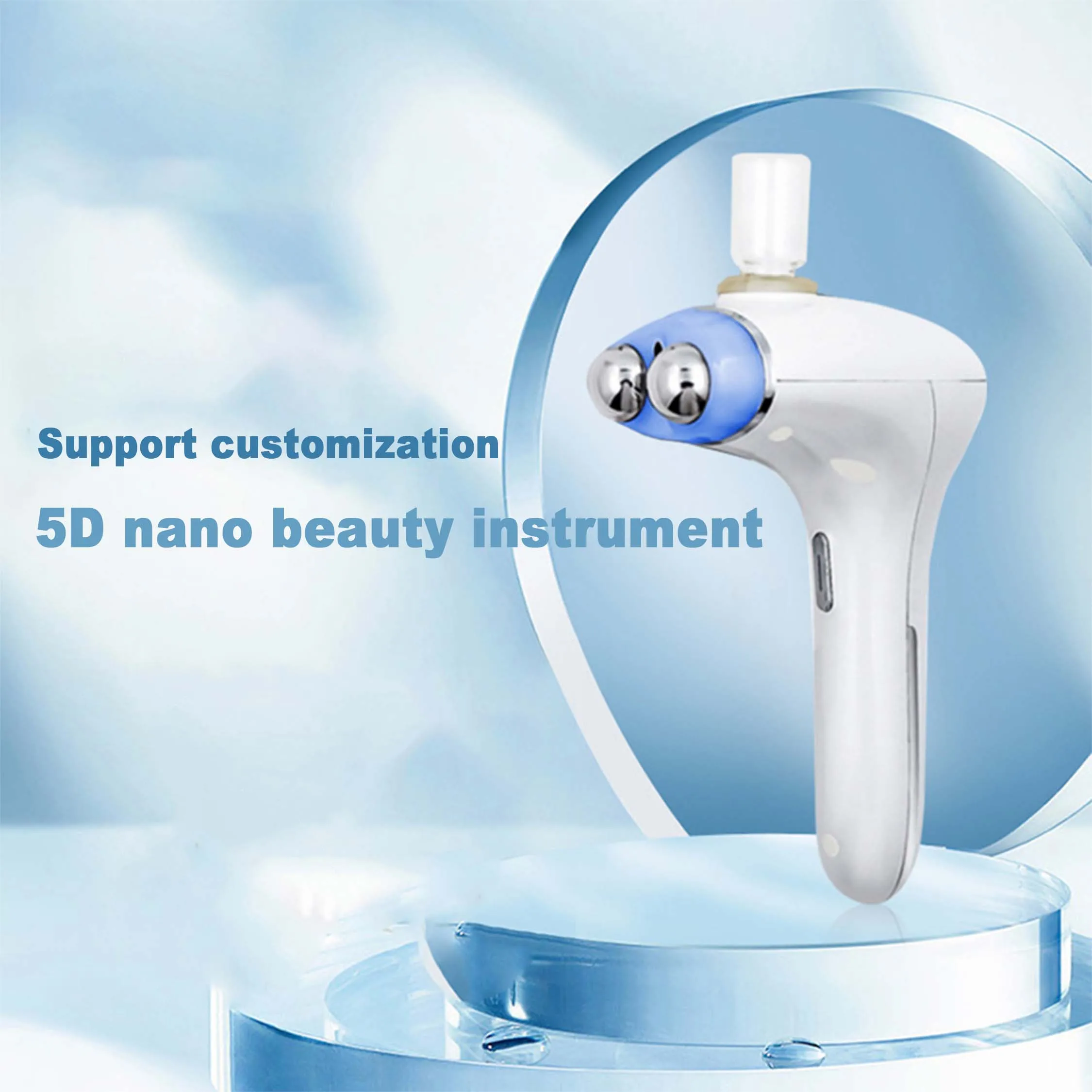 Face Care Hydra Beauty Facial Nano Sprayer Led Red Light Therapy EMS Massage Products Oxygen Injection Machine