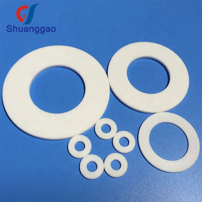 Custom chemical resistant virgin white flat PTFE Washer