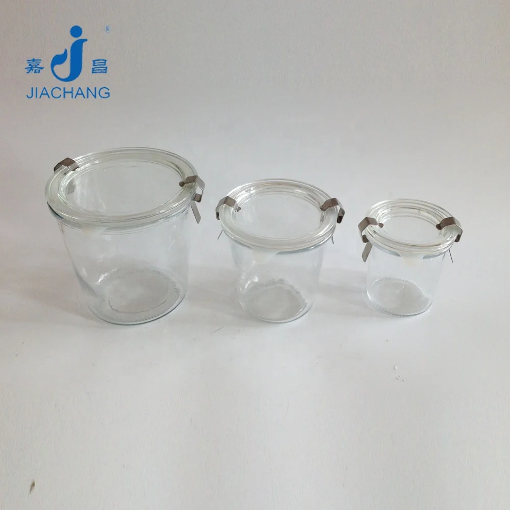 125ml 250ml 540ml lock lid glass jars with sealed silicone rubber gasket ring