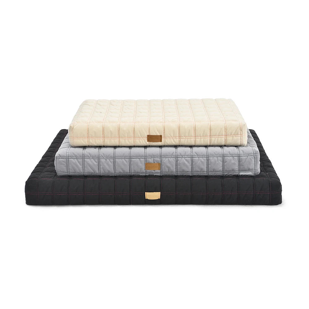 Pet Bed Accessories Antistatic Fabric Lattice Pattern Large Dog Cushion Orthopaedic Sponge Bed