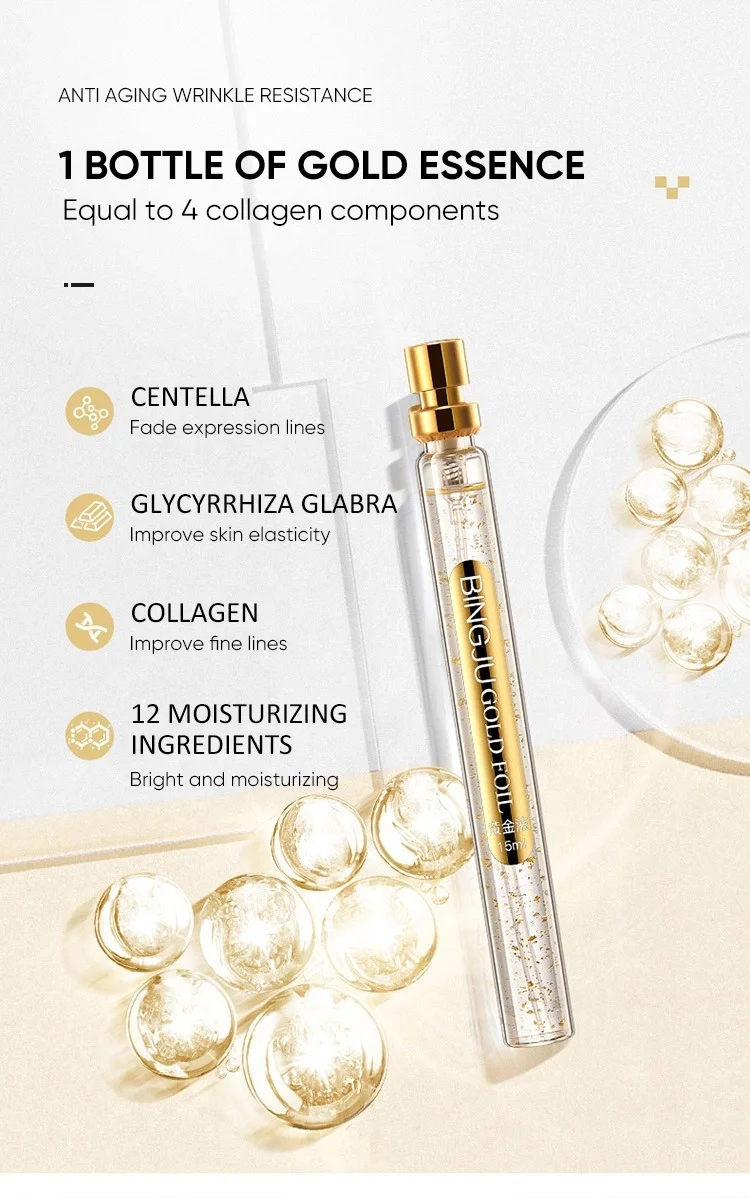 BINGJU набор эссенций с золотым коллагеном и резьбой Золотая протеиновая нить для подтяжки линия уход за лицом укрепляющая подтягивающая сыворотка