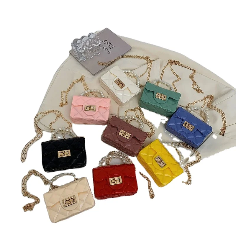 wholesale chic fashion mini purse cheap women bag crossbody jelly material summer use money change pocket mini bag