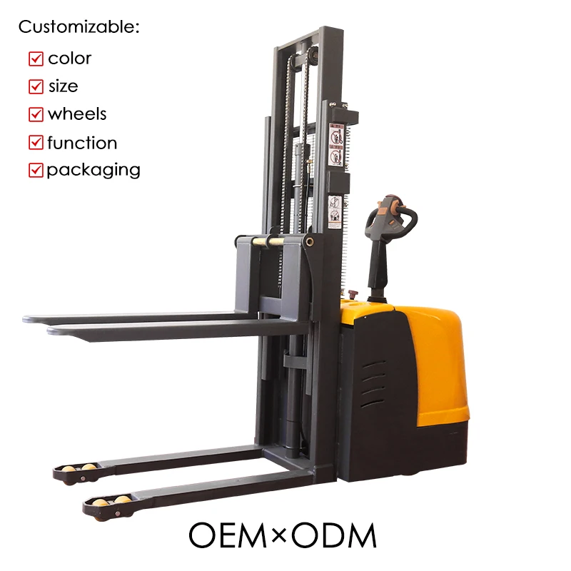full electric pallet stacker forklifts machine 1ton 1.5ton container automatic walkie hydraulic stackers & reclaimers