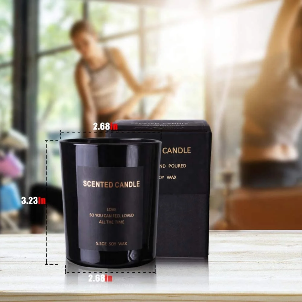 
200ml customized logo popular matt black candle jar container which can store 30 hours wax for office bathroom 