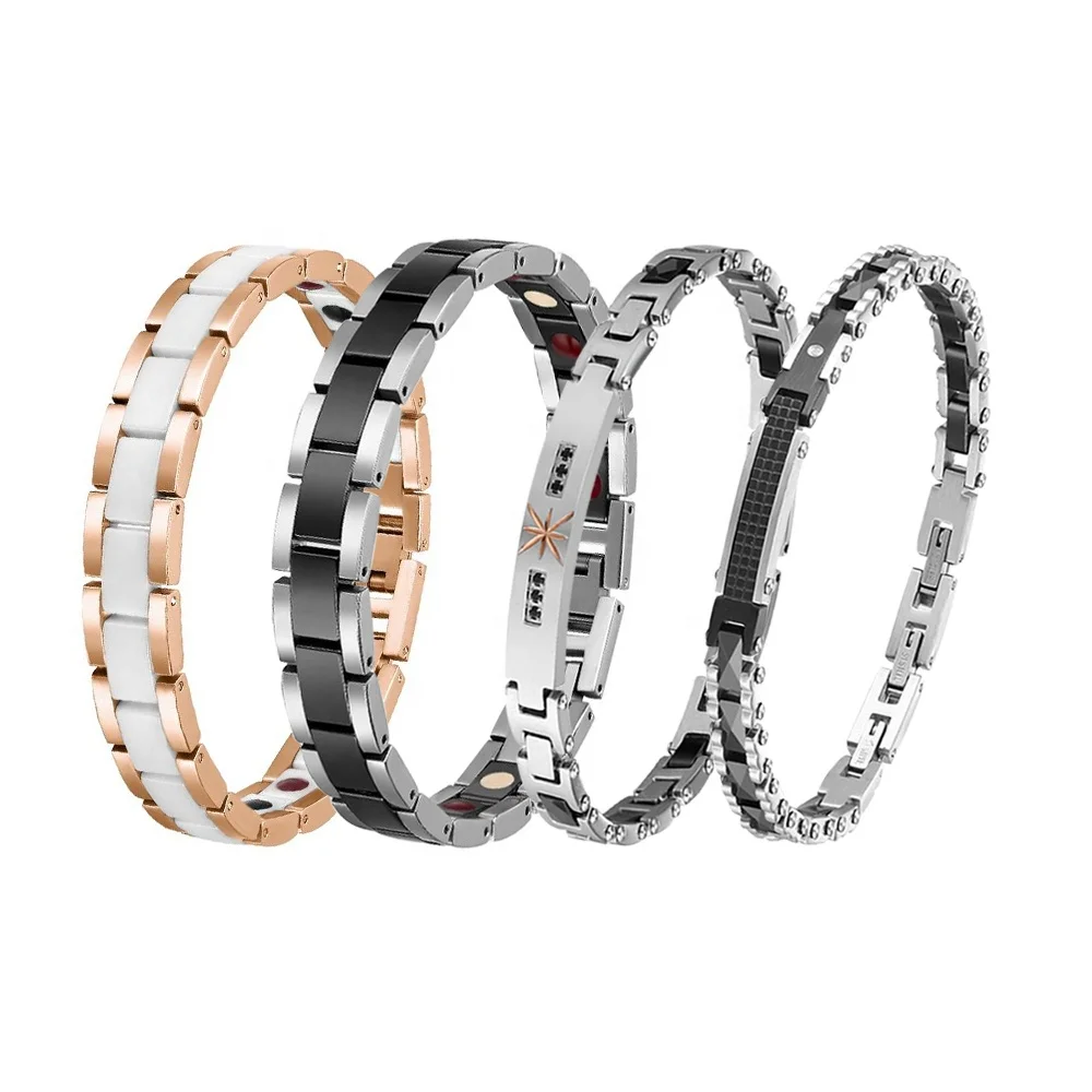 Fashion Jewelry Bracelets Ceramic Bracelet Men Homme Custom Magnetic Therapy Bracelet Stainless Steel
