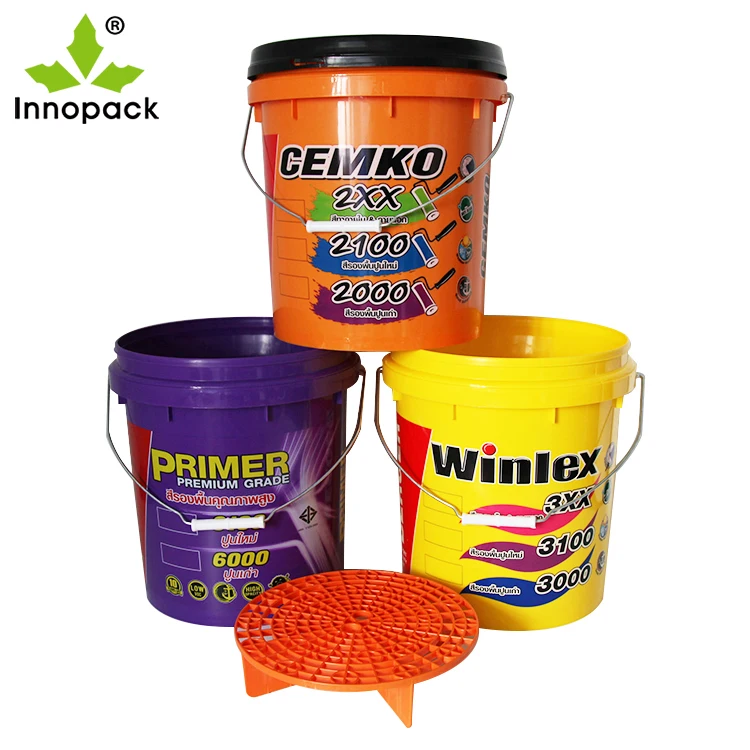 Multiple colors can be customized 15L White & Transparent Food Grade Plastic Drum 5 Gallon round Bucket Pails & Barrels
