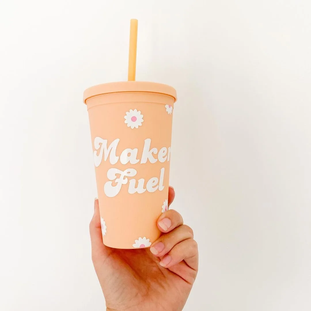 
16oz Matte Pastel Colored Acrylic Tumblers with Lids and Straws 