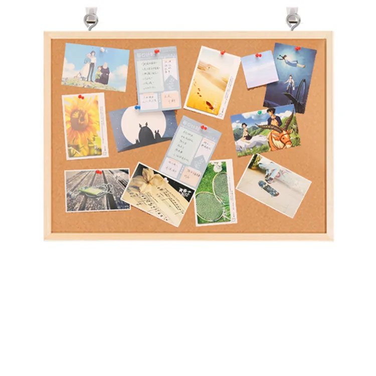 Hot Sale Factory Supplier Wood Frame Cork Board With Push Pin For School And Office Wood Cork Board
