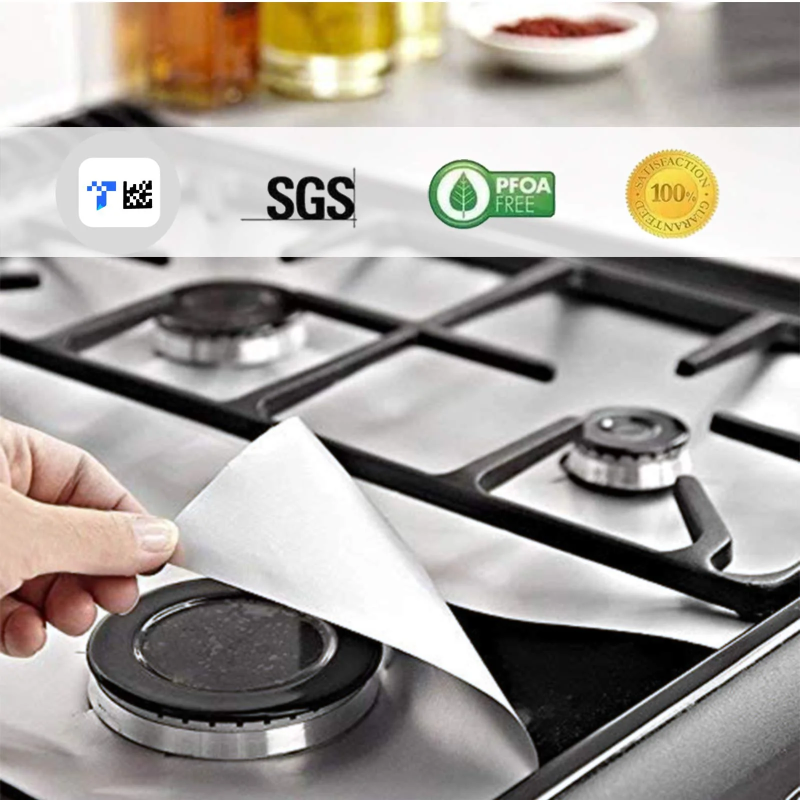 ПТФЭ протекторы для газовой плиты черные крышки горелки верхняя крышка