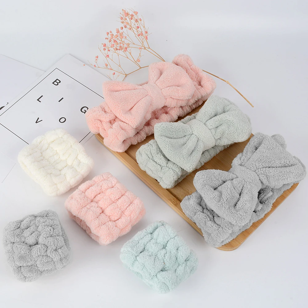 New Design Washband Microfiber Towel Scrunchies Spa Skin Care Wrist Bands For Washing Face
