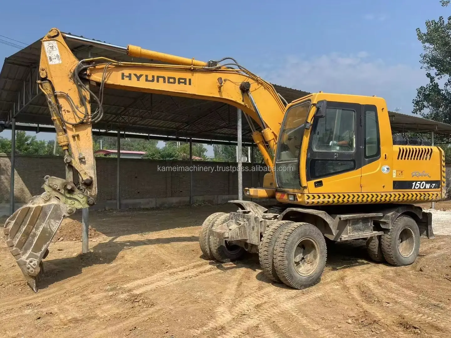 Эксклюзивный класс б/у Doosan 150W-7 колесный экскаватор Инженерная и строительная техника с мощным двигателем
