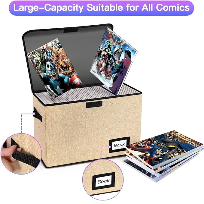 Foldable storage box Library comic book storage box A variety of colors 40.1*19.8*30cm folding storage box