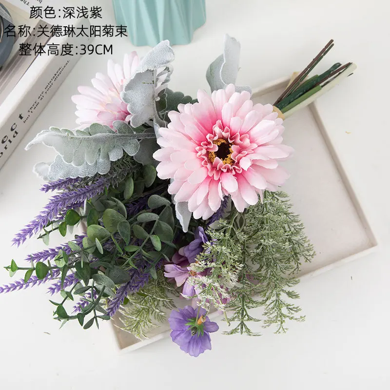 New design Artificial Gerbera Bouquet New Design Garden Wedding Decoration Silk Flowers