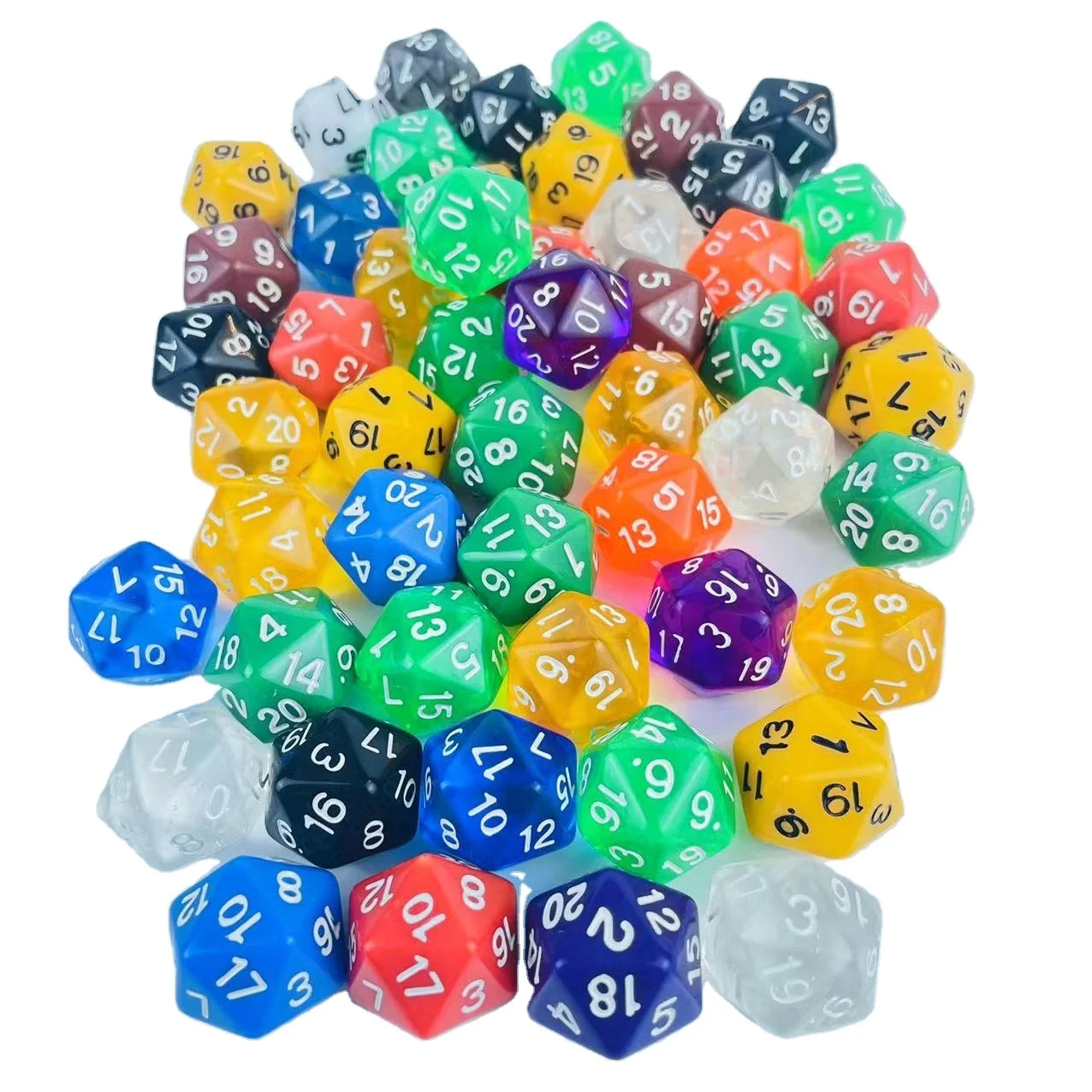 Wholesale Customized  D20 Dice 20 Sided Colorful Dice Polyhedral Dice For Board Game