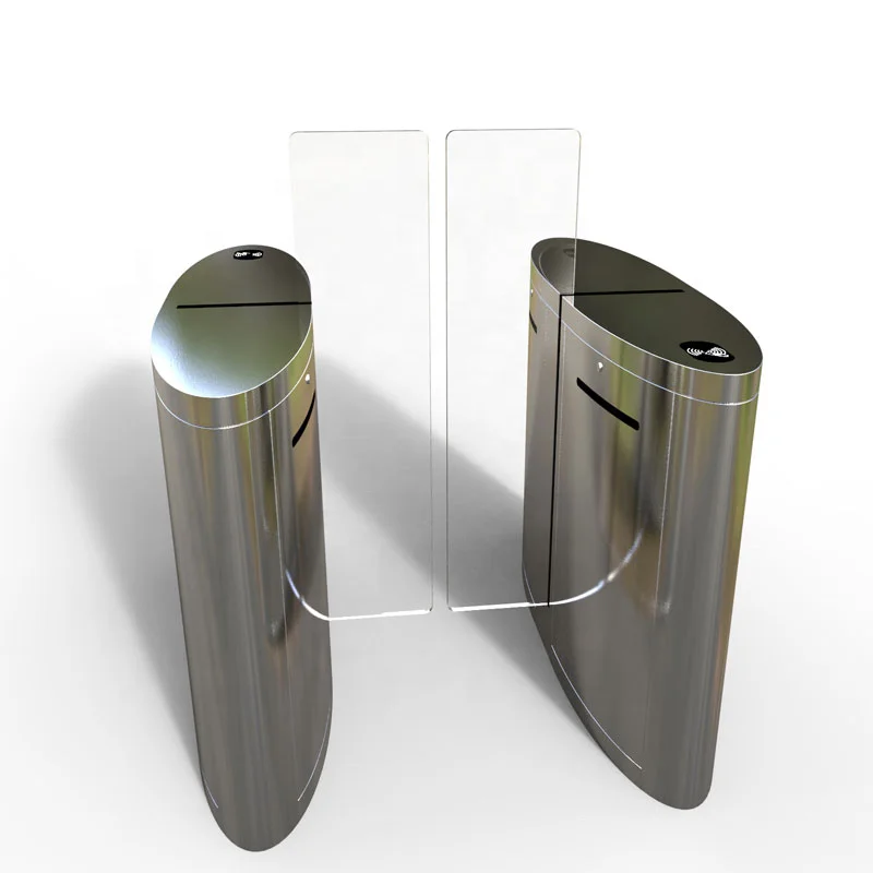 Security Automatic Acrylic Glass Pedestrian QR Code Scanner Sliding Barrier Turnstile Access Control System Gate For Gym