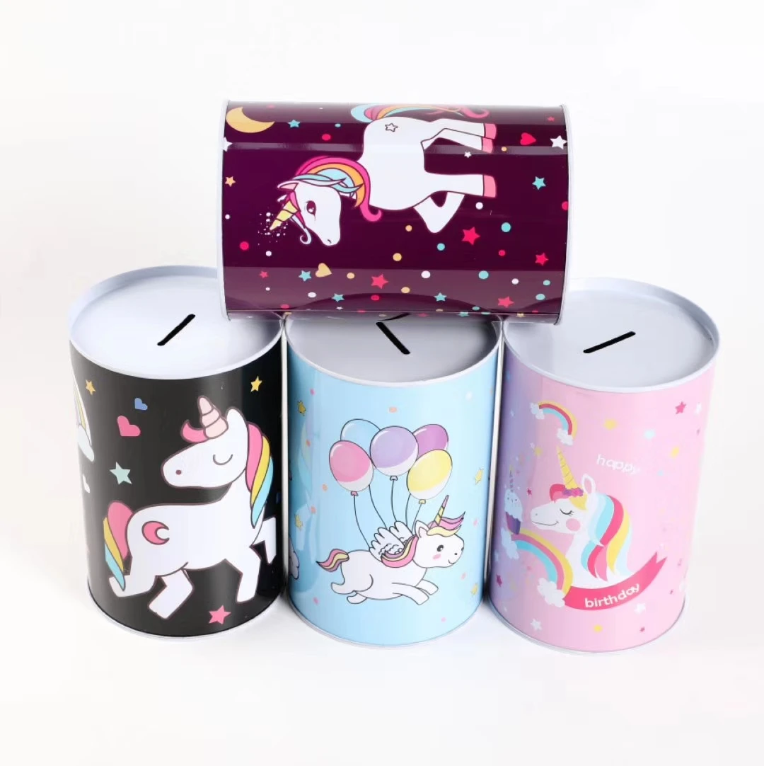 cylinder shape coin bank exquisite classical money tin box wholesale piggy bank