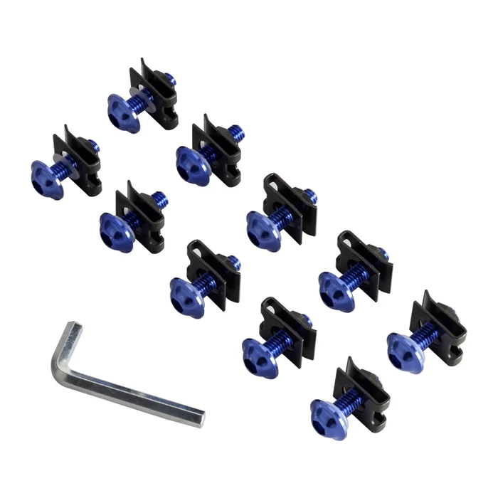 10PCS M6 Bolts Motorcycle Fairing Screws Washers Speed Clips For Honda Suzuki