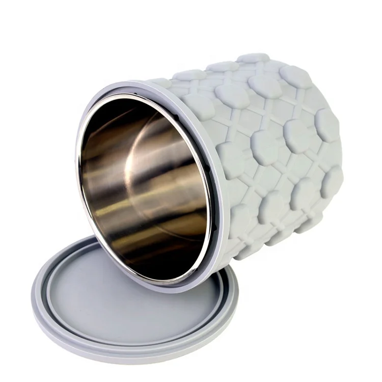 Custom Customized Luxury Beer Club Silicone Stainless Steel Ice Cube Maker Bucket Buckets