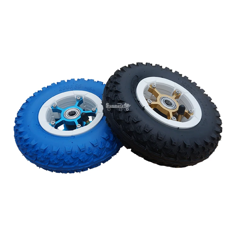 New Zealand Hot Sale 200x50 Offroad Rubber Wheel with Colorful BLACK RED BLUE Tires 8 Inch Suitable for Electric Mountainboard