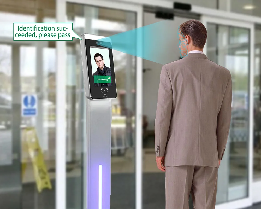 Face Recognition Access Biometric Time Recorder with temperature scanner