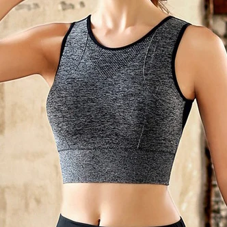 
Dropshipping High Support Wireless Womens Fitness High Impact Sports Bra With Wide Strap 