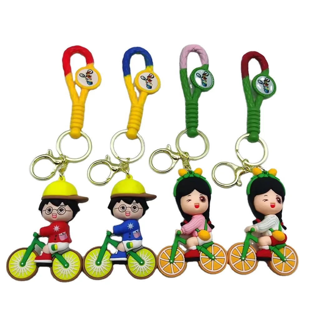 Wholesale Custom Creative Couple Keychain Fashion Electric vehicle Girls Schoolbag Pendant Girl Small Gift Bike Key Chains