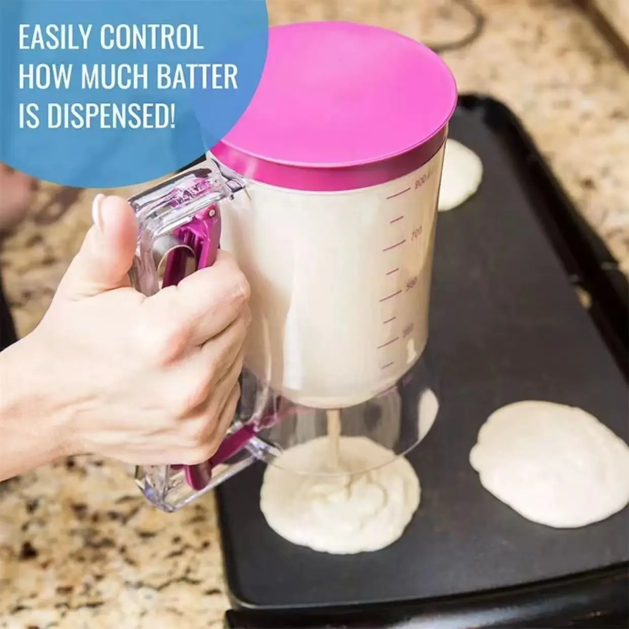 Pancake Batter Dispenser Peanut Butter Dispenser Batter Funnel Separator Baking tool suitable for cupcakes waffles muffin
