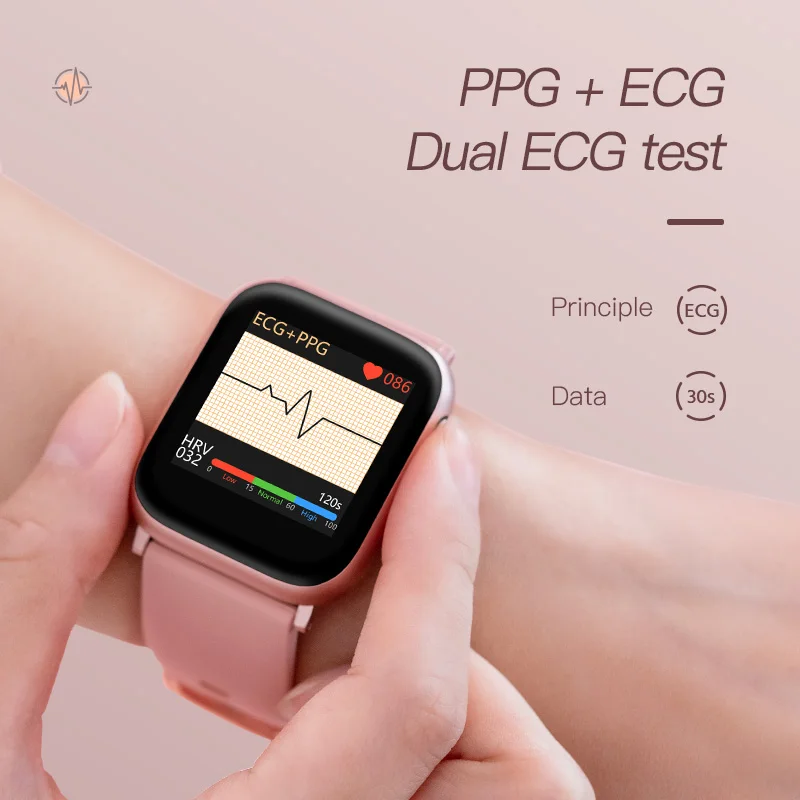 2022 AI Technical ECG+PPG 1.3Inch TFT Fitness Tracker Smartwatch NV6F HR SP02 BP Health Custom Smart Watch