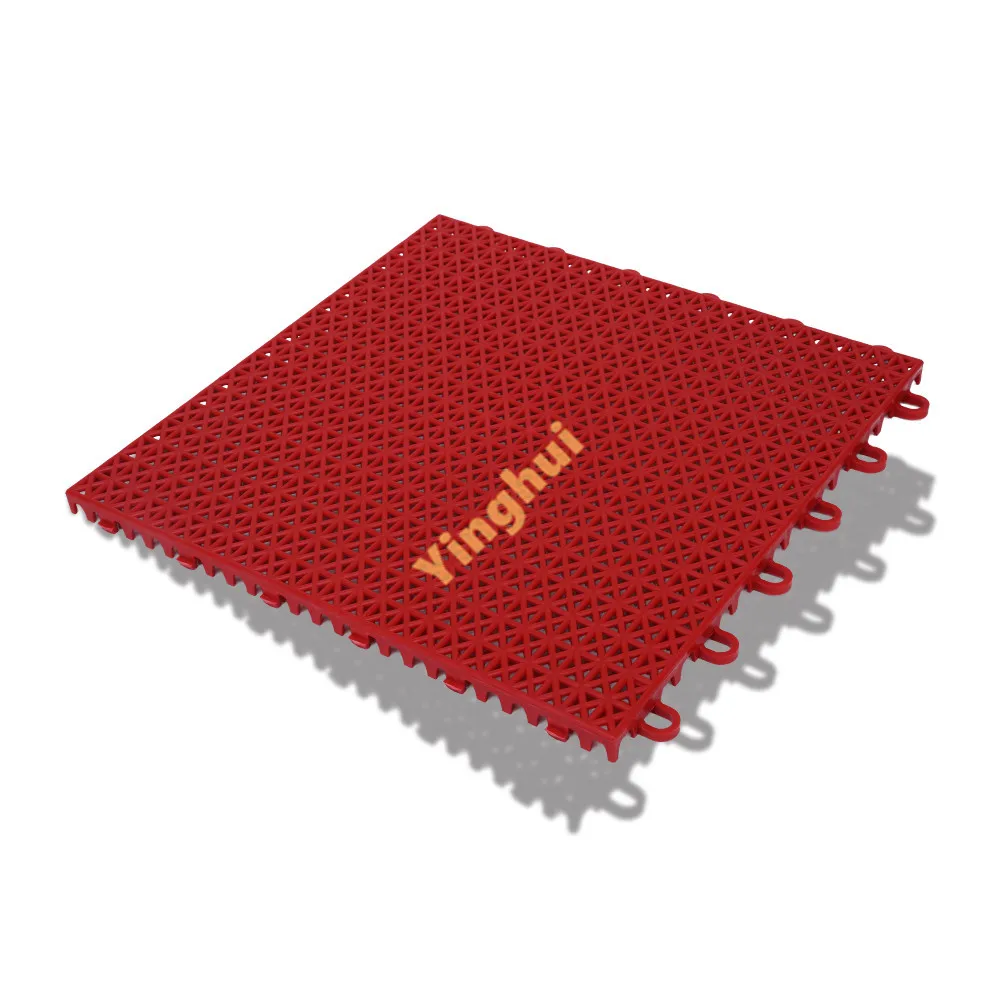 Outdoor badminton court flooring for family backyard