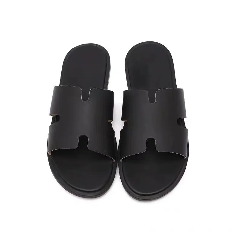 High Quality  Leather slippers Casual Men&Women Spring  Flat Casual slipper