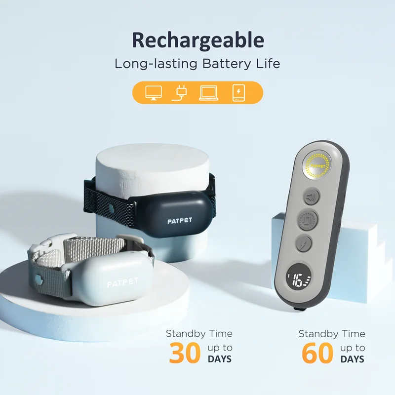 Patpet rechargeable remote vibrating Dog Training e Collar Electric Shock Small Middle Big Dog with shock collar