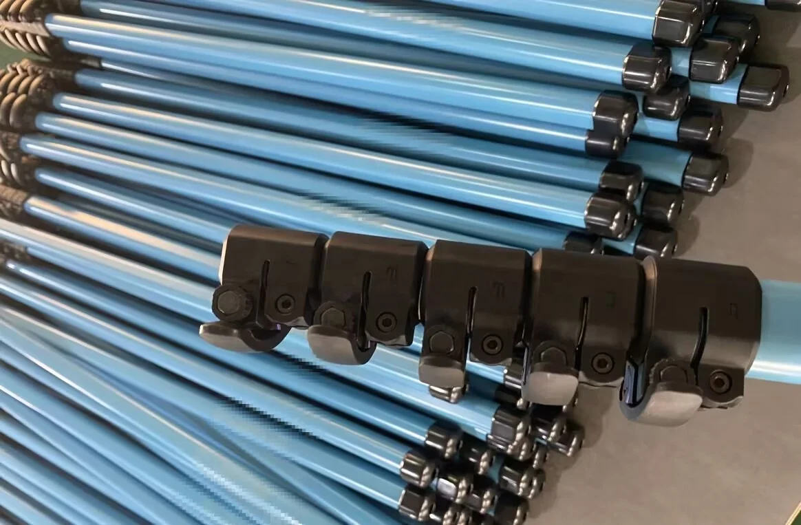 Aluminum Three section with locking tabs/aluminum or carbon telescopic Marine dock poles